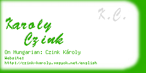 karoly czink business card