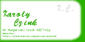 karoly czink business card